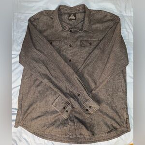 Prana Men's Charcoal Button Down Shirt